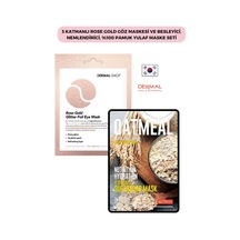 Dermal 3 Katmanlı Rose Gold Göz Maskesi + Besleyici Nemlendirici Pamuk Yulaf Maskesi