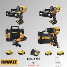 Dewalt DCF922NT + DCF922NT + DCG407NT + DCD800NT 4 Adet 5 Amper Akü + Şarj Aleti Set