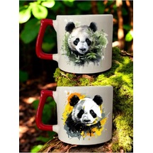 Lili Hediyelik Boyalı Panda Baskılı 2'li Bardak - Hediyelik Eşya Seramik Bardak Bej, Lh892740123123123 Diğer