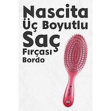 Nascita Üç Boyutlu Oval Saç Fırçası Bordo