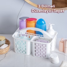 Porsima 8114 Org-51 3 Bölmeli Düzenleyici Sepet - Organizer Beyaz