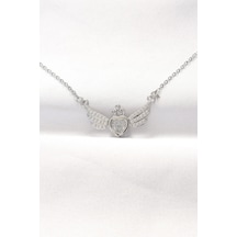 Mey İthalat 316l Çelik Silver Renk Zirkon Taşlı Kalpli Kanat Kolye - Özel Seri Meyeb6645fff04678cb3a1500ae95 Gümüş