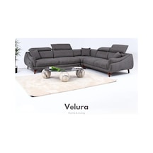 Ezel Motorlu Köşe Takımı & Hoparlörlü, Usb Portlu, Genişleyebilir Büyük Köşe Takımı Koyu Gri