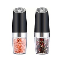 Xuweiwei Siyah Usb Şarjlı Tuz Karabiber Değirmeni Seti - 2li Pratik Baharat Öğütücü