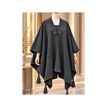 Genel Markalar Novea Scarf Gri Renk Düz Triko Panço Gri - 938354084 Gri