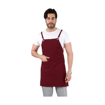 Tr Barista Askılı Önlük Tek Cepli - Bordo Genel