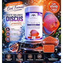 White Balance Discus Granules - Discus Balıları İçin Granül Yem - Özel Formül - Balık Rengini Canlandırır - 100 Ml