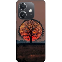 Oppo A3 Uyumlu Güneşe Denk Gelen Ağaç Baskılı Silikon Kılıf Renkli