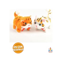 Sesli Yürüyen Oyuncak Peluş Kedi - Unisex Çocuklar İçin Eğlenceli Beyaz Oyuncak