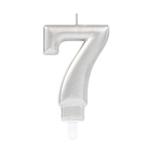 7 Rakamı Mum Gümüş Renk