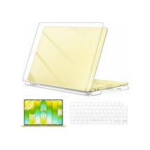 Novstrap Apple Macbook Neo 13 İnç A18 Çip A3404 İle Uyumlu Parlak Kılıf Seti + Şeffaf Klavye Koruyucu +nano Ekran Koruyucu Film