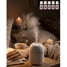 Mini Nemlendirici 5 Esans Hediyeli Led Işıklı Taşınabilir Aromate