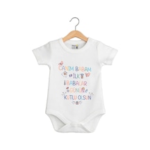 Babylimon Organik %100 Pamuk Canım Babam Ilk Babalar Günün Kutlu Olsun Bebek Body Çıtçıtlı Badi Zıbın Beyaz - 884188769 Beyaz