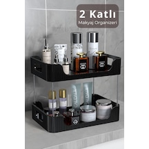 2 Katlı Makyaj Düzenleyici - Çok Amaçlı Organizer - Banyo Rafı - Banyo Kozmetik Takı Düzenleyici Pla Diğer