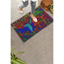 Valerine Life Merry Christmas Yılbaşı  Kutulu Welcome Hoş Geldiniz Kapı Önü Paspası 45x70cm Kahverengi
