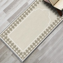 Evaşk Namazlık Dokuma Halı Kaymaz Muslumana Seccade80 x 130 Bej EVASK802B80
