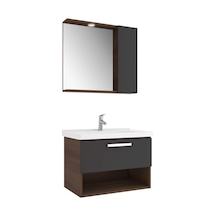 Kale Trevi 80 Cm Antrasit-ceviz Banyo Dolabı Takımı