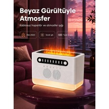 Type-c Şarjlı Kablosuz Beyaz Gürültü Ve Atmosfer Işıklı Hoparlör Beyaz