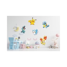 Pokemon Baskılı Çocuk Odası Duvar Sticker 70x100 Cm