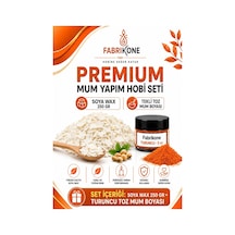 Premium Mum Yapım Hobi Seti - Soya Wax 250 Gr - Tekli Toz Mum Boyası - Turuncu Bkfabsw2501t Karışık