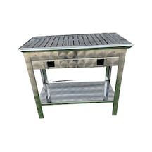 Kömürlü Mangal Sehpalı Paslanmaz 35 X 60 Cm Havalandırma Ayarlı