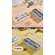 2 Li Rise 7 Bölmeli Takı Kutusu - Vida Yüzük Dişçi Malzemesi Orga