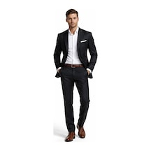 Suitmen Erkek Silim Çift Yırtmaçlı Takım Elbise Bgl-st05568 Siyah Suitmen Erkek Silim Çift Yırtmaçlı Takım Elbise Bgl-st05568 Siyah