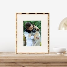 Frames Bambu Tasarımlı Metal Çerçeve, 8x10, Mat 5x7, Altın