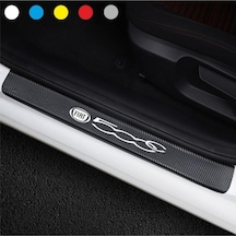Fiat 500c İçin Uyumlu Aksesuar Oto Kapı Eşiği Sticker Karbon 4 Adet