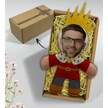 Bk Gift  Kutusunda Kişiye Özel Fotoğraflı Kral Bebek Yastık, Arkadaşa , Sevgiliye , Doğum Günü si