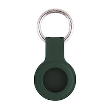Airtag Anahtarlıklı Silikon Kılıf A010 Darbeye Dayanıklı Kaybolmaya Karşı Tam Koruma Kolay Tak-çıkar Apple Airtags İle Uyumlu Koruyucu Anahtarlık Petrol Yeşil