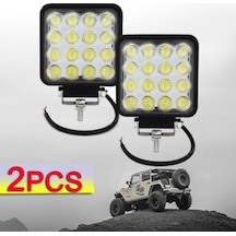 -Off Road Sis Farı - 16 Led Kare Çalışma Lambası 2 Adet