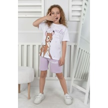 Bambi Baskı Kız Çocuk Takım-90414 Lila