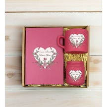 Bk Gift Kişiye Özel İsimli Dtf Anne Temalı Leylak Defter & Kahve Fincanı & Mum Hediye Seti-5, Anneye Hediye, Anneler Günü Hediyesi Kobitmeyencom30781