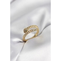 Mey İthalat Yılan Model Gold Renk Zirkon Taşlı Kadın Yüzük - Özel Seri Meyeb698dad0635a8d54a6404d832 Altın