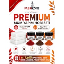 Premium Mum Yapım Hobi Seti - Parafin Wax 250 Gr - 3'lü Toz Mum Boyası Seti - Kırmızı, Kahverengi, Turuncu Bkfabpw2503kkht Karışık