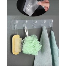 Yapışkanlı Güçlü Şeffaf 5 Li Askılık Kapı Arkası Mutfak Duvar Banyo Düzenleyici Askı Plastik Turuncu Diğer