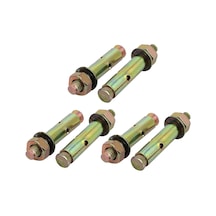 Iıvverr M10x70mm Çinko Kaplama Kol Ankraj Genişleme Cıvatası Bronz Tonu 6pcs M10x70mm Çinko Plakalı Ankraj Genişliği Perno Bronce Tono 6pcs
