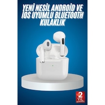Bluetooth Kulaklık Beyaz Çağrı Cevaplama Dokunmatik Kablosuz