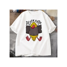 Tarzsokak Komik T Shirt Ördek Bant Baskı Pamuk Tee Erkek Kadın Rahat Tişörtleri Grafik Tees Üst Yaz Kıs 2936 Beyaz