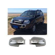 Hyundai Tucson Uyumlu 2004 2014 Ayna Kapağı Abs Plastik Krom Led