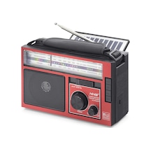 Büro Ev Ofis si İçin Kırmızı Siyah Bluetooth Solar Panel Fm Radyo Usb Tf Nostaljik Hoparlör