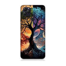 General Mobile Gm 22 Uyumlu Dört Mevsim Gece Gündüz Ağaç Desenli Silikon Kılıf