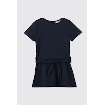 Panço Kız Çocuk Örme Lacivert Elbise 2621gk26006