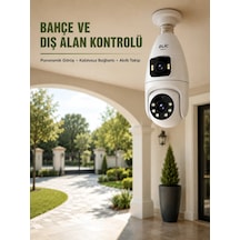 Çift Lens Wi-fi Ampul Kamera Ve Mobil Kontrol Yüksek Çözünürlüklü