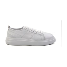 Bambi Beyaz Hakiki Deri Erkek Sneaker E01083018003 Beyaz