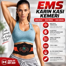 Ems Karın Kası Kemeri 30 Seviye 10 Mod Şarjlı Kas Stimülatörü 40 Cm Uzatma Aparatı