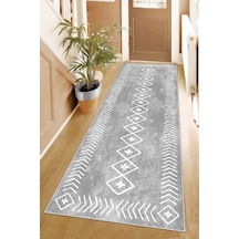West Home Makinede Yıkanabilir Kaymaz Taban Leke Tutmaz Modern Kesme Yolluk Mutfak Yolluk Halı Yolluk Wh 375 Grey Yolluk