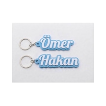 Kişiye Özel İsme Özel İsimli Anahtarlık Pembe Hediyelik Mavi - 919499718 Mavi