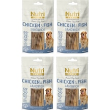 Nutri Canin Sandwich Tavuk Ve Balıklı Fileto Tahılsız Köpek Ödülü 80 G X 4 Adet
